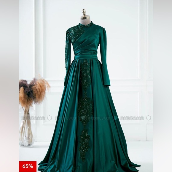 emerald green quince dress Emerald Green Ball Gown Appliques Dress